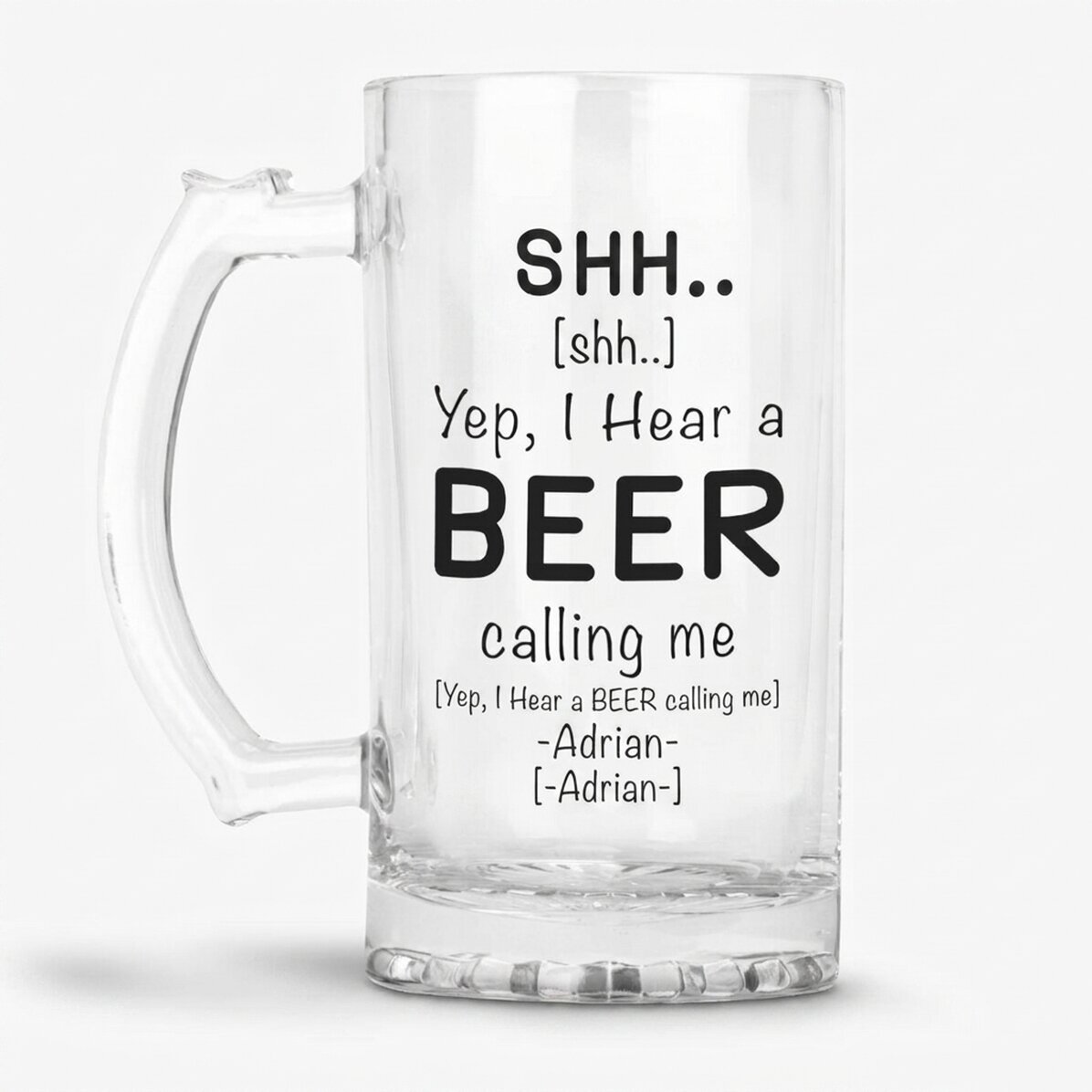 Gepersonaliseerde bierpul met tekst - SHH..I hear a BEER