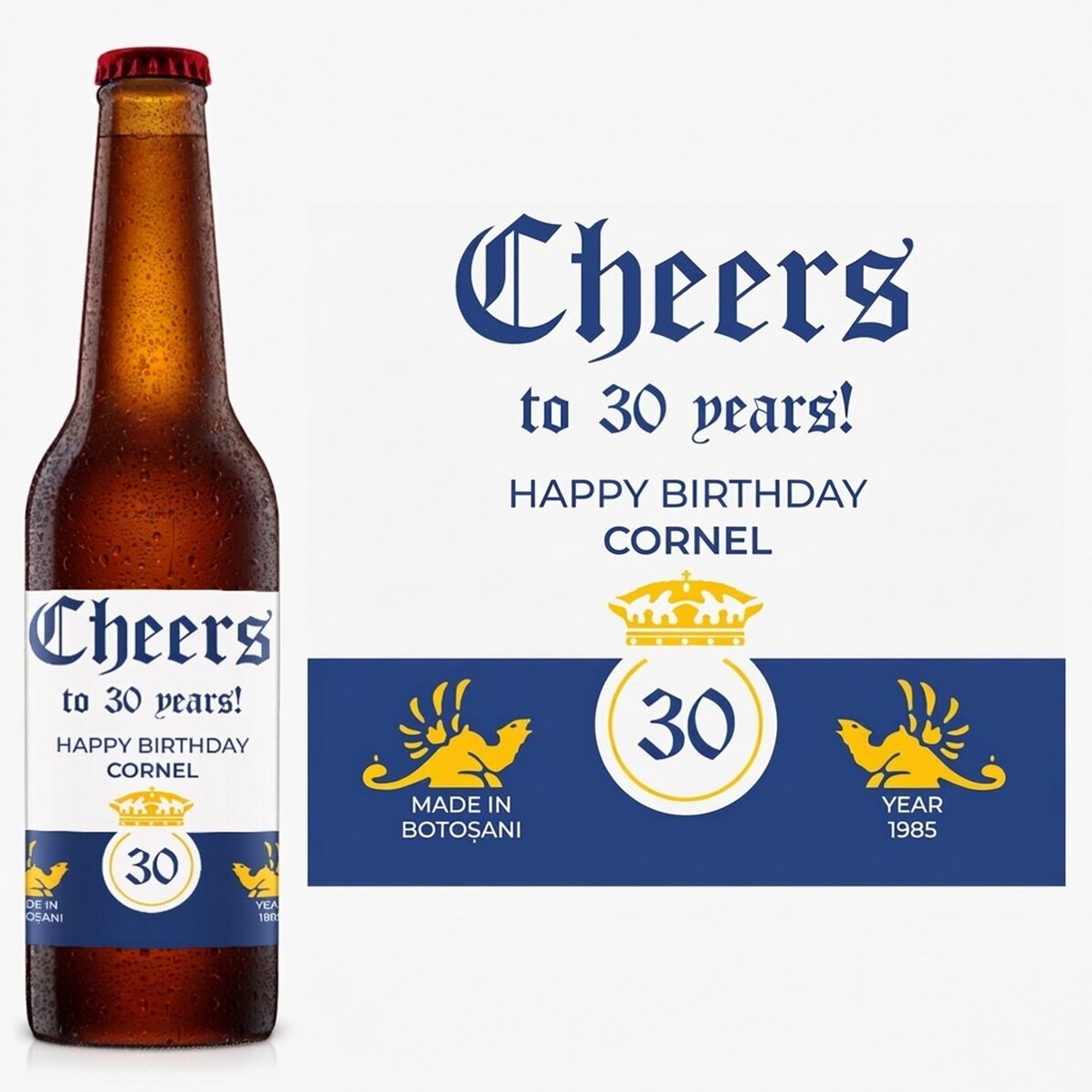 Bier met gepersonaliseerde tekst - Crown
