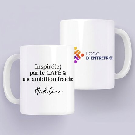 Tasse personnalisée avec logo et message