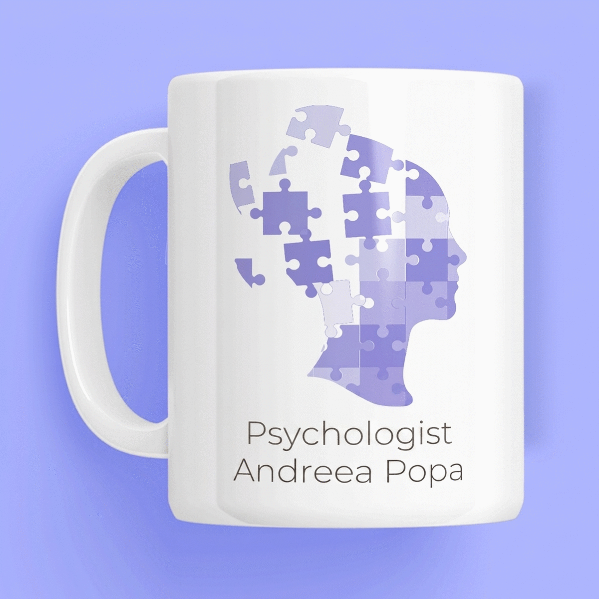 Gepersonaliseerde mok met tekst voor psychologen - Mental puzzle