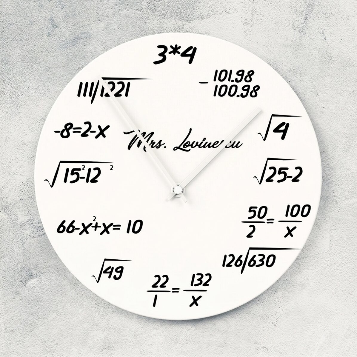 Gepersonaliseerd horloge met naam - Wiskunde