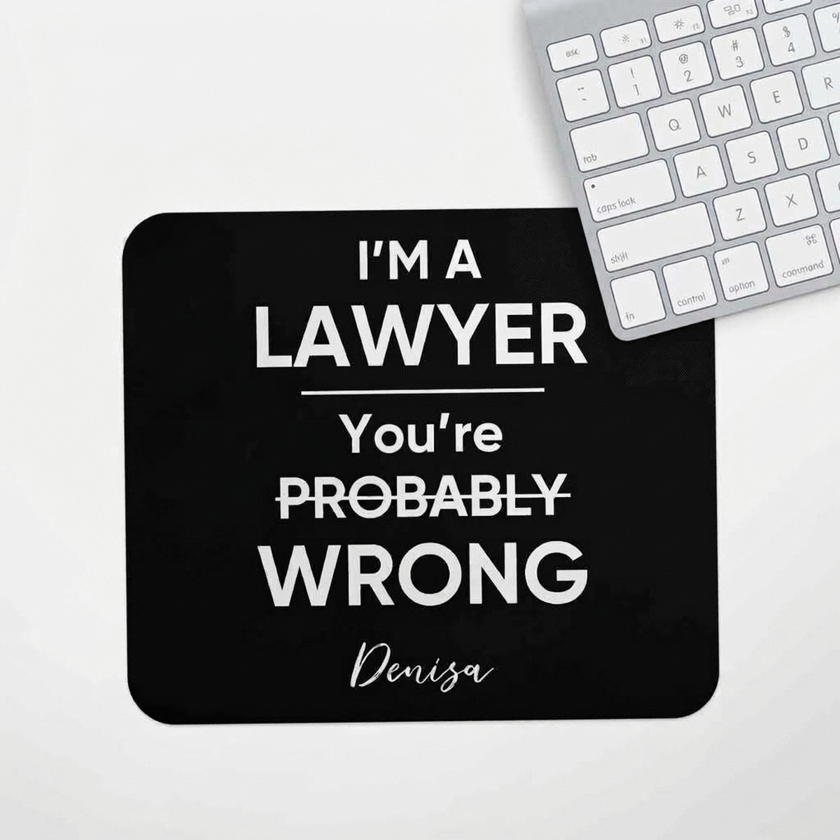 Tapis de souris personnalisé avec un message pour un avocat