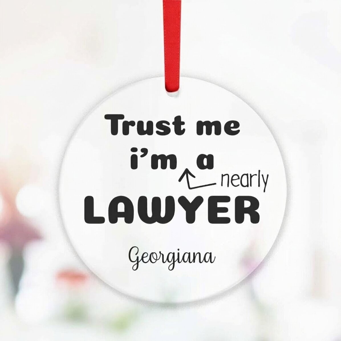Décoration ronde personnalisée avec texte - Avocat