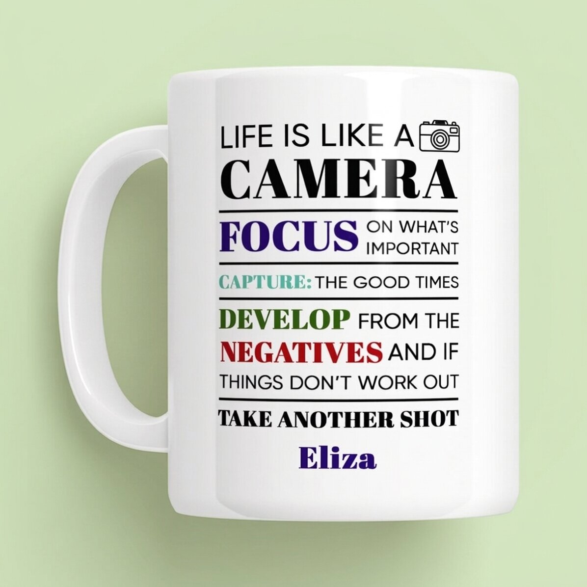 Tasse personnalisée avec message - Photographe