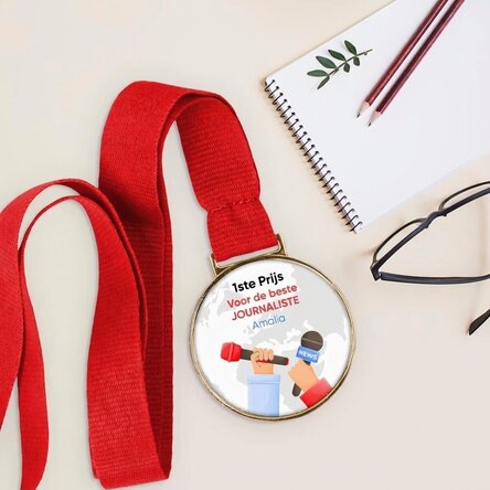 Gepersonaliseerde medaille met boodschap - Journalist