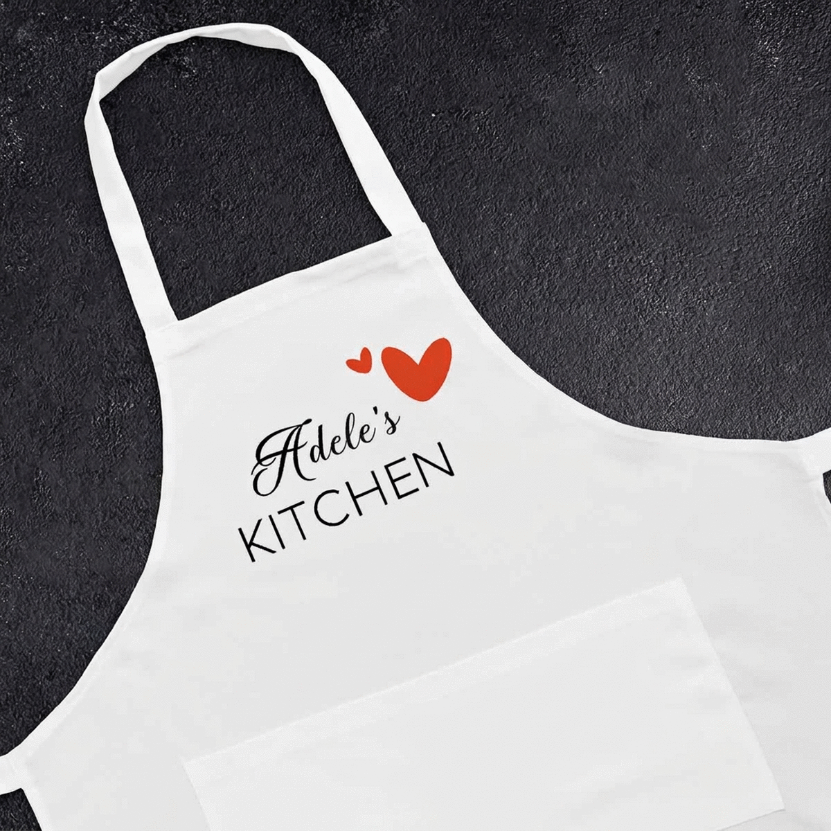 Gepersonaliseerd schort met boodschap - Hearts