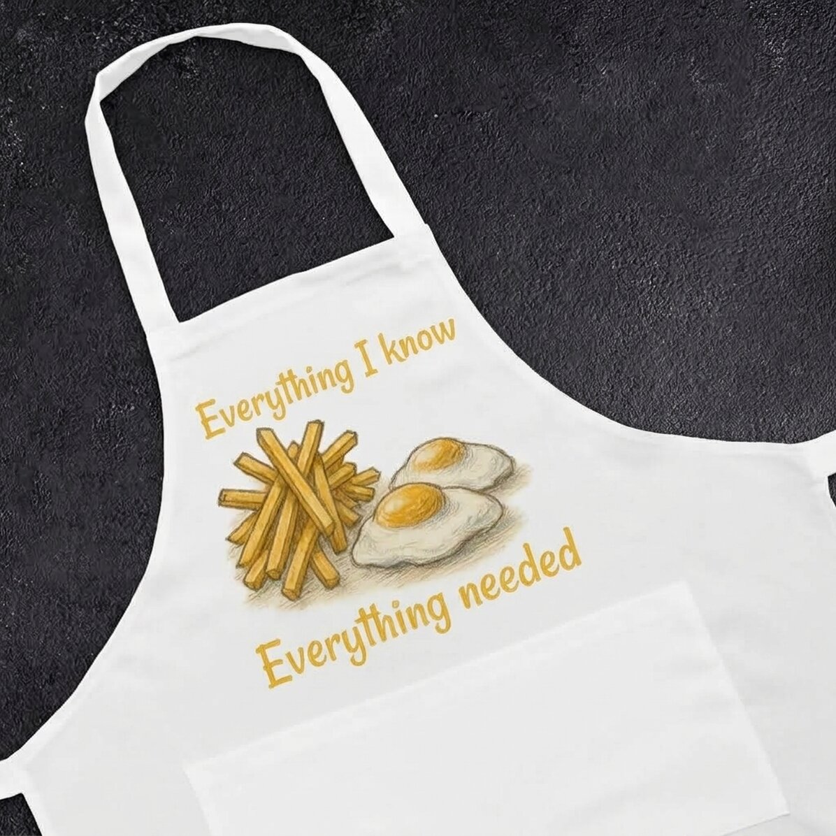 Gepersonaliseerd schort met tekst - Ochiuri en aardappelen