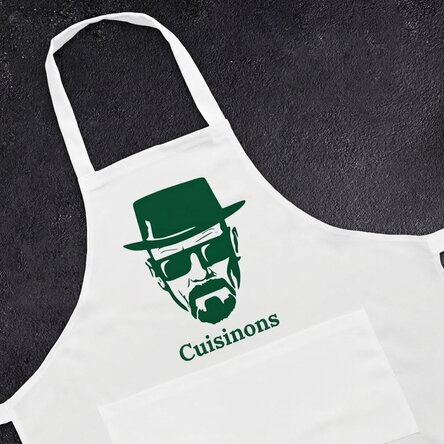 Tablier personnalisé avec texte - Let's cook