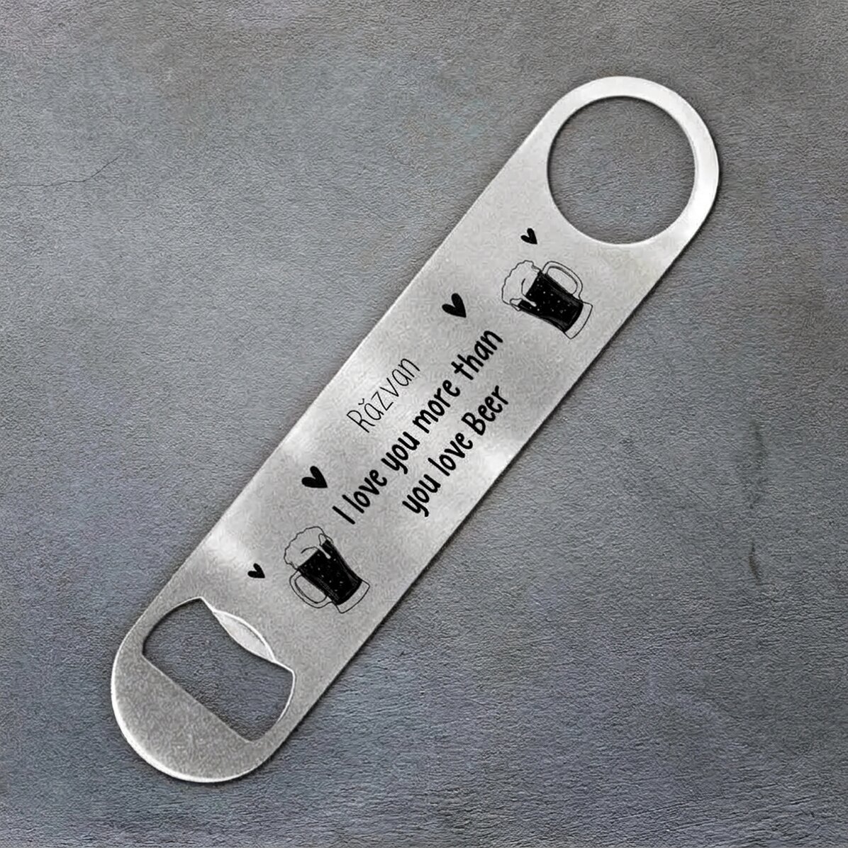 Gepersonaliseerde bieropener met tekst - Love