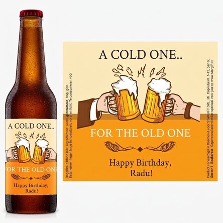 Bier met gepersonaliseerde tekst - A Cold One... for the Old One