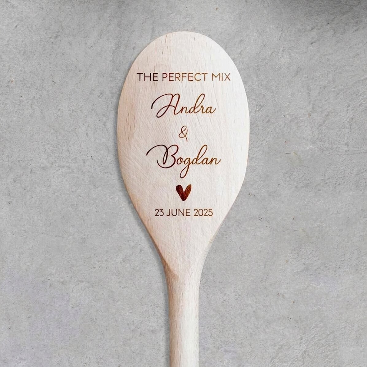 Houten lepel met gepersonaliseerde tekst - The Perfect Mix