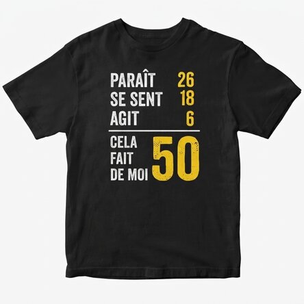 T-shirt en coton personnalisé avec des chiffres - My real age