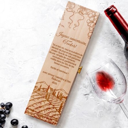 Coffret à vin personnalisé avec inscription - Classique