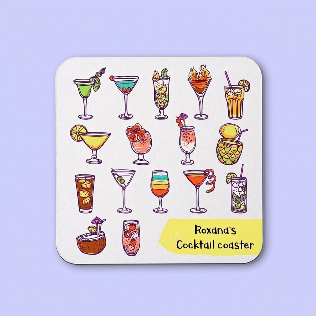 Gepersonaliseerde glashouder met tekst - Cocktails