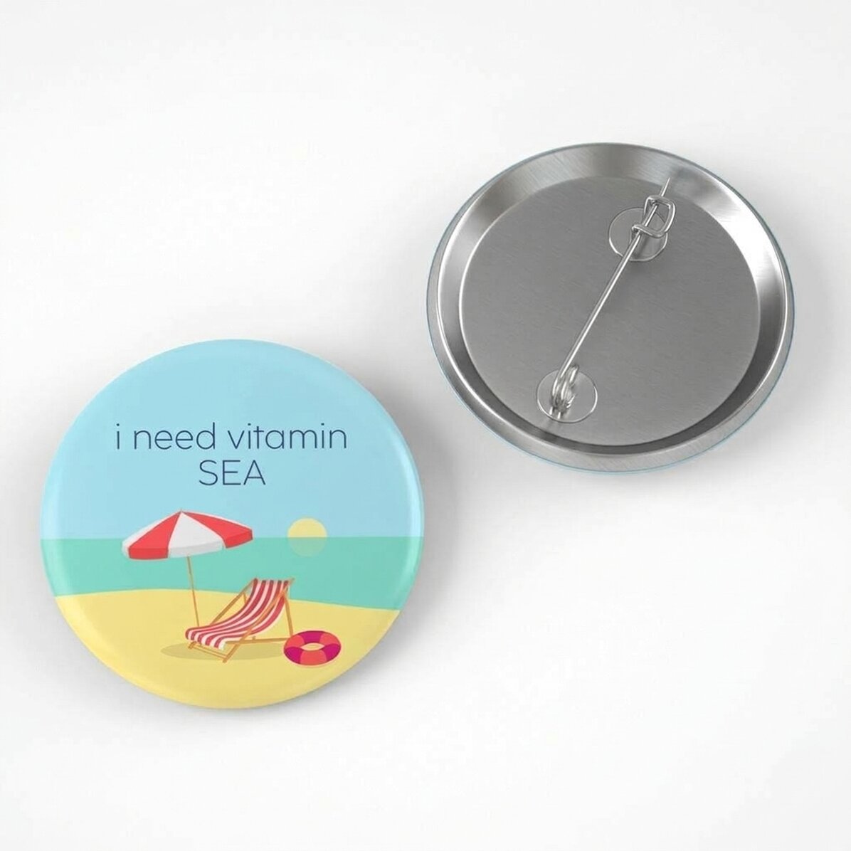 Gepersonaliseerde button met tekst - Beach time