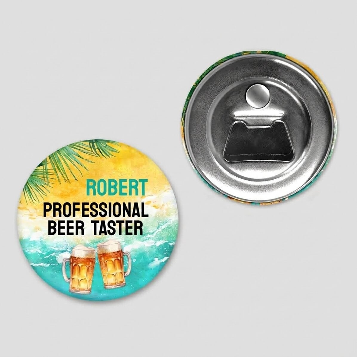 Flessenopener met magneet, gepersonaliseerd met tekst - Summer