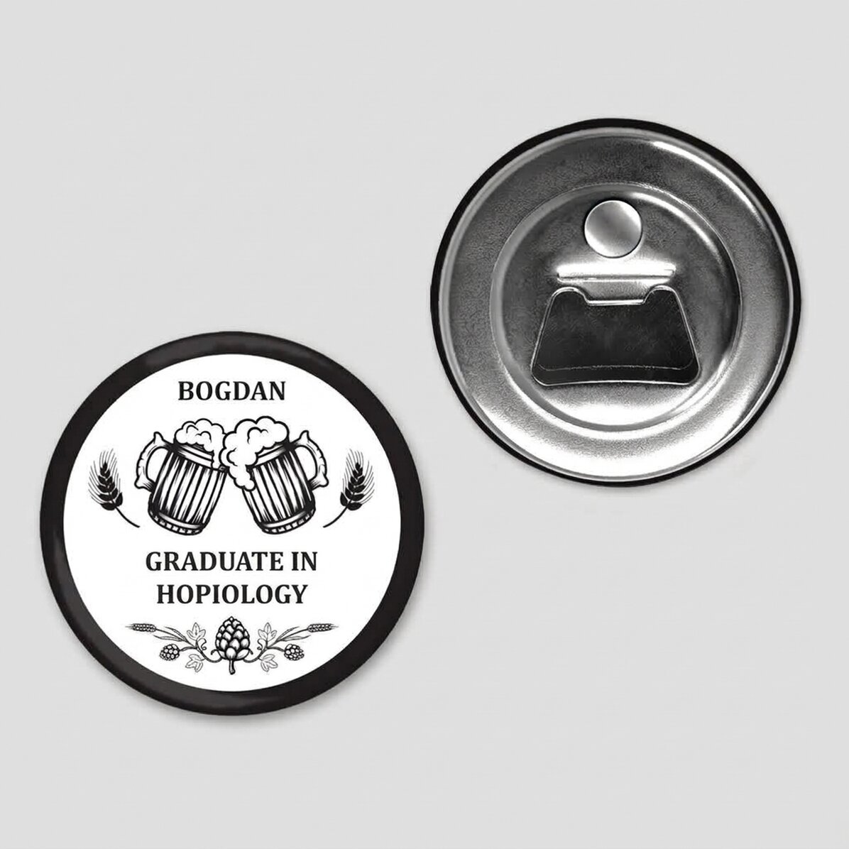 Flesopener met magneet, gepersonaliseerd met een boodschap - Bier