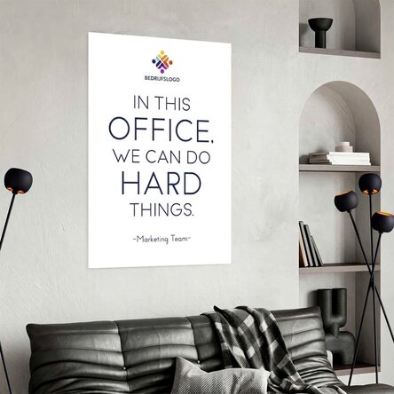 Gepersonaliseerde poster met tekst en logo - Hard Things