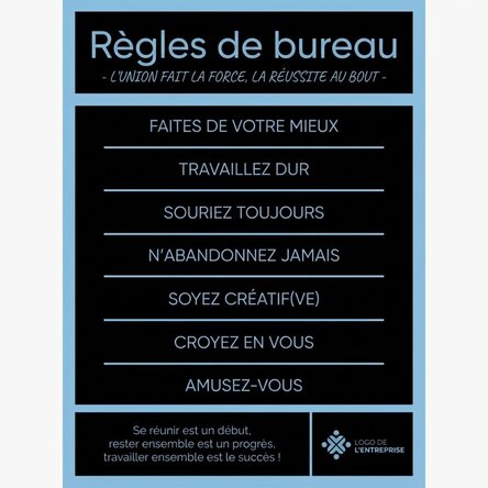 Affiche personnalisée avec texte et logo - Office Rules