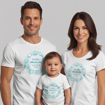Gepersonaliseerd katoenen T-shirt voor kinderen/volwassenen - Vakantie aan zee