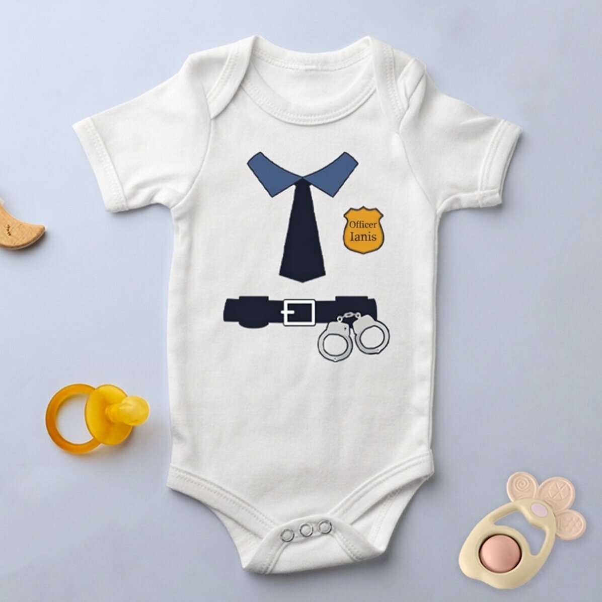 Gepersonaliseerd kinderbody met tekst - Politieagent
