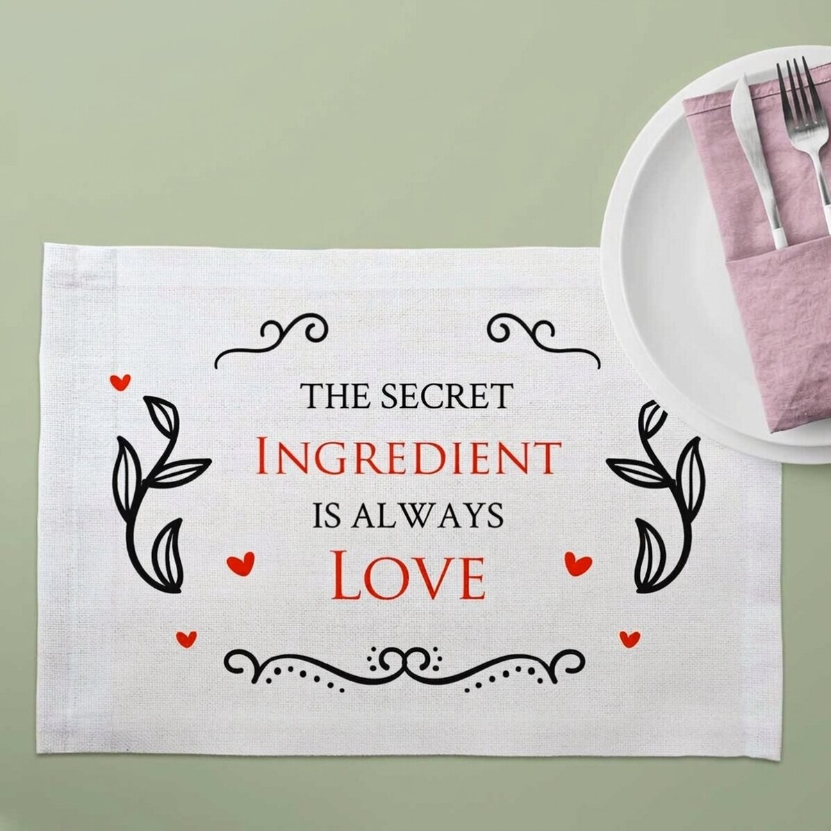 Gepersonaliseerde bordhouder met tekst - Love