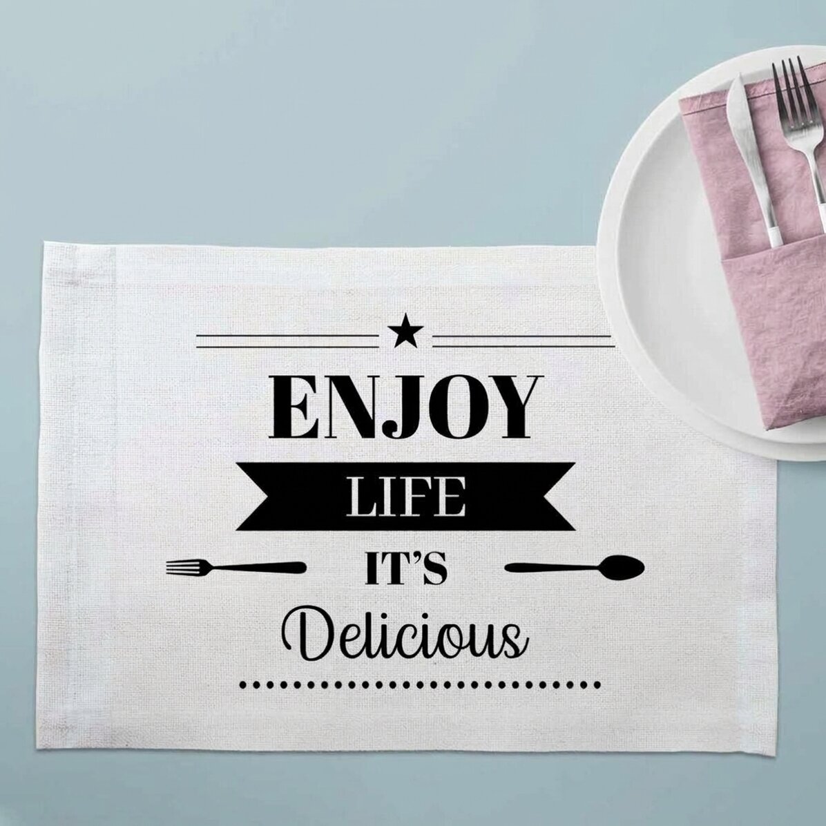 Gepersonaliseerde bordhouder met tekst - Delicious