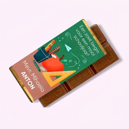 Gepersonaliseerde mini-chocoladereep met boodschap - Juf