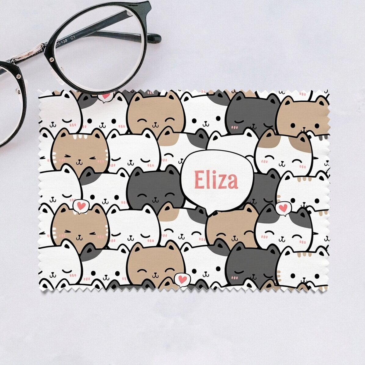 Gepersonaliseerd schoonmaakdoekje voor schermen/brillen - Cute cats