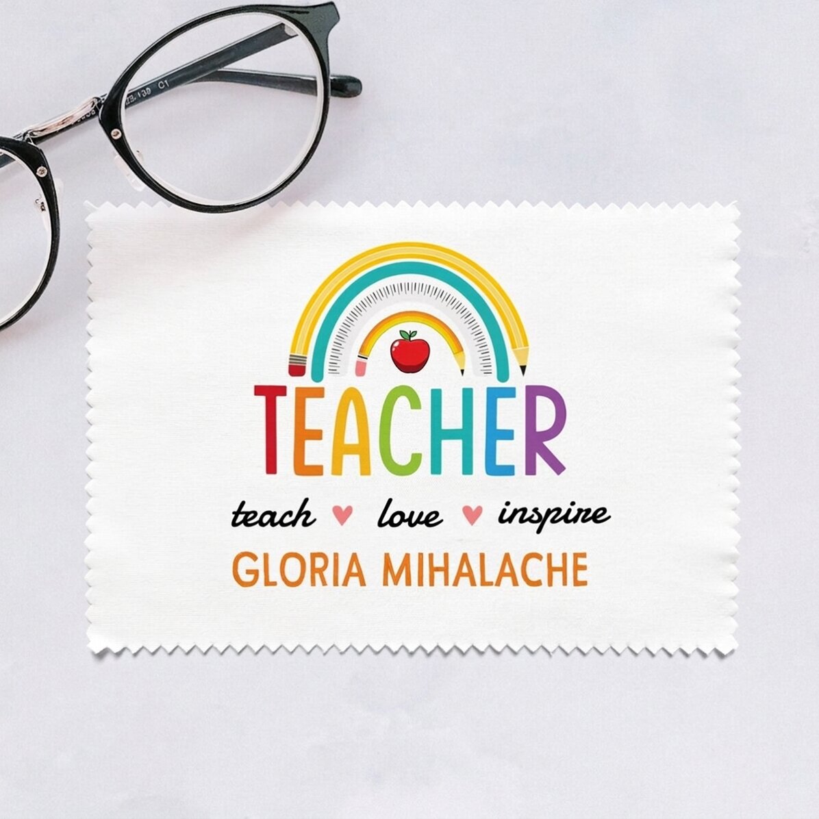 Gepersonaliseerd poetsdoekje voor het schoonmaken van schermen/brillen - Teacher