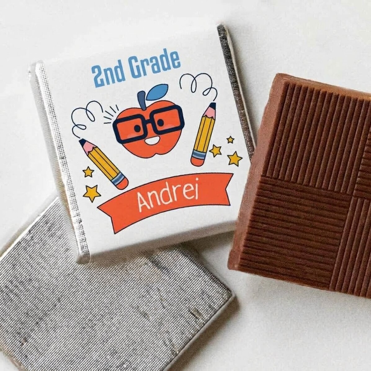 Gepersonaliseerde mini-chocolade met tekst - School