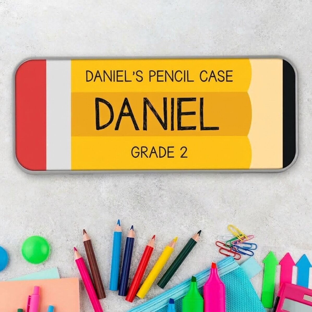 Trousse personnalisée avec inscription - Crayon