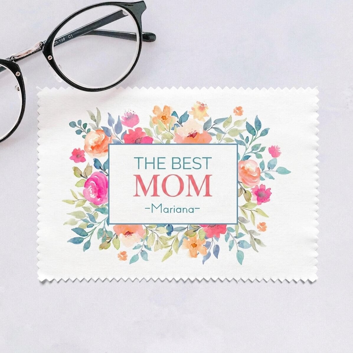 Gepersonaliseerd schoonmaakdoekje voor schermen/brillen - Flowers