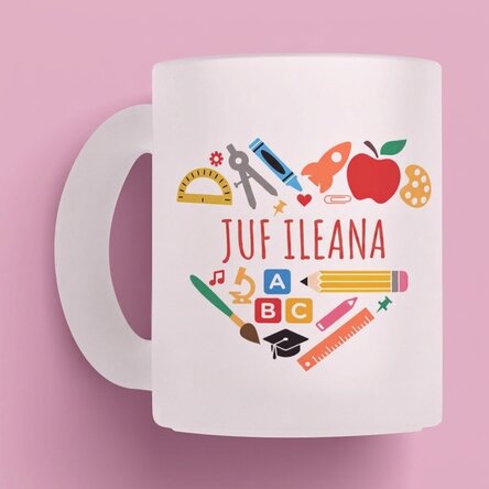 Gepersonaliseerde drinkbeker met tekst voor leraren - Heart