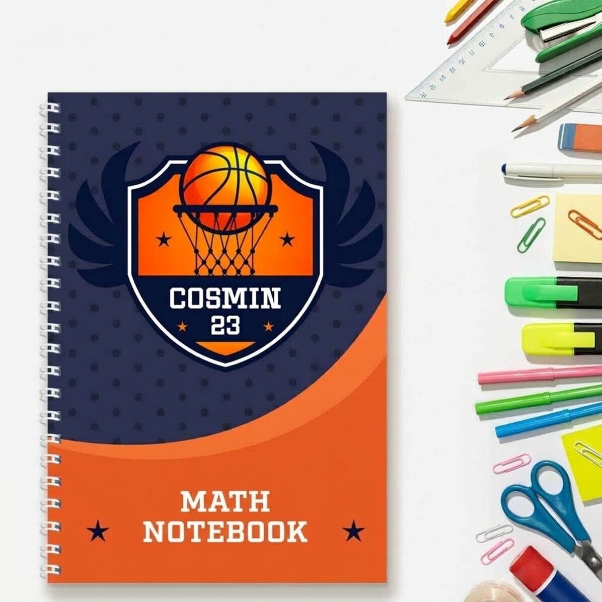 Gepersonaliseerde notitieboekjes met tekst - Basketbal