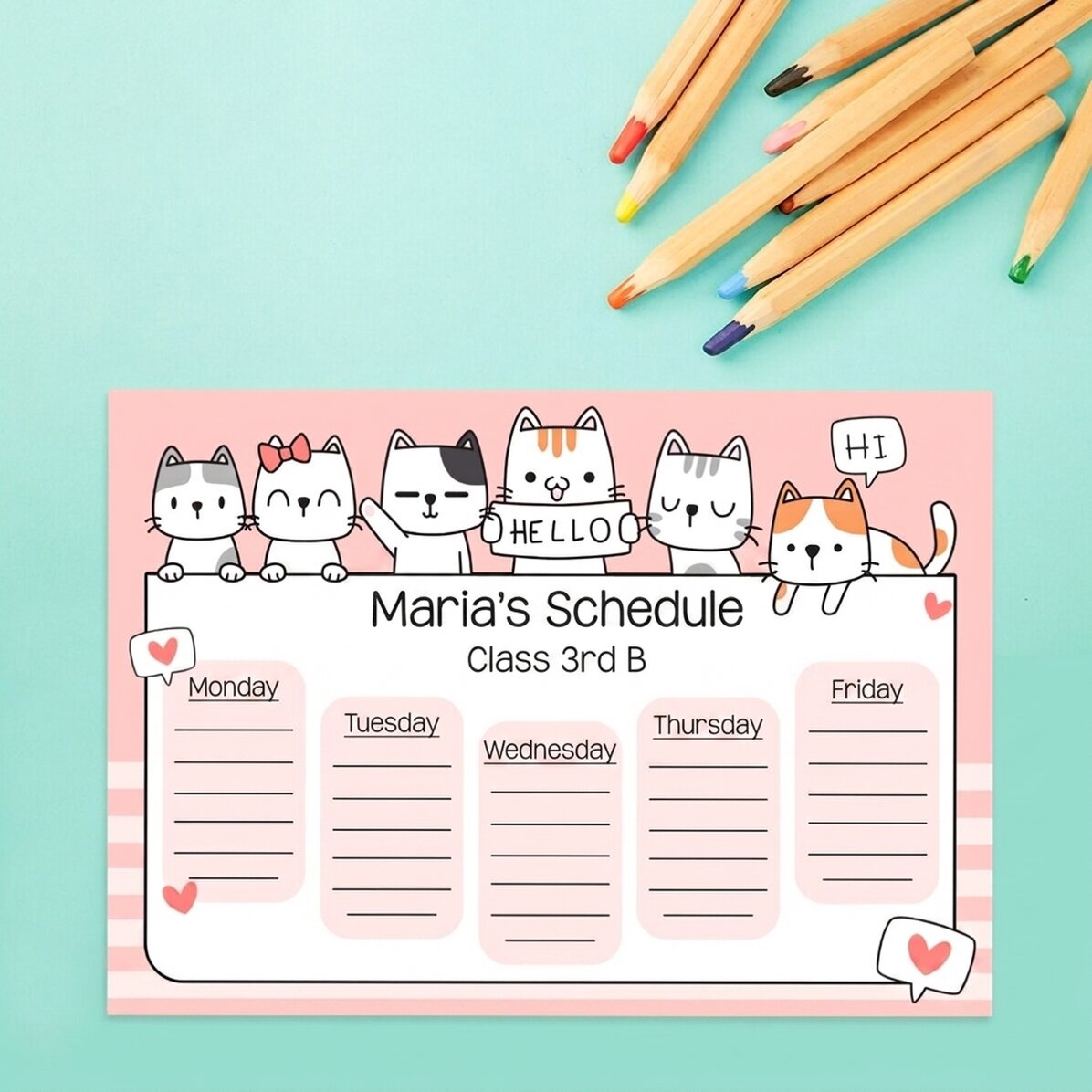 Gepersonaliseerd rooster met tekst - Kitty