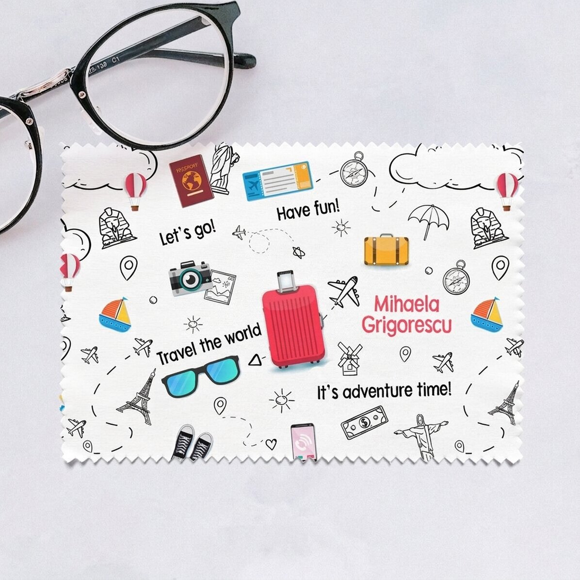 Chiffon personnalisé pour nettoyer les écrans et les lunettes - Travel