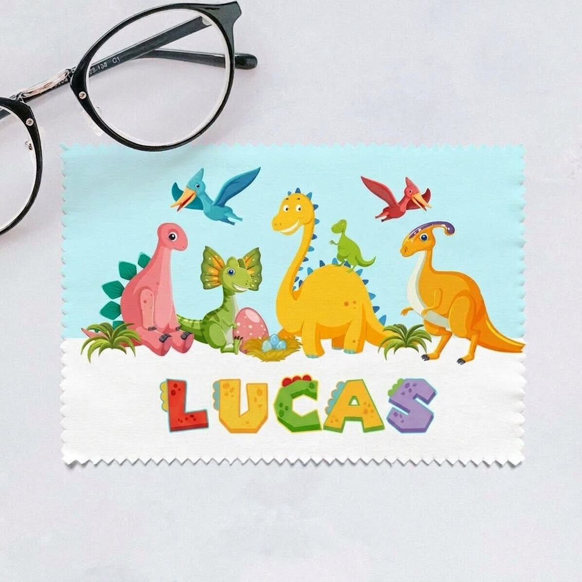 Chiffon personnalisé pour nettoyer les écrans et les lunettes - Dino