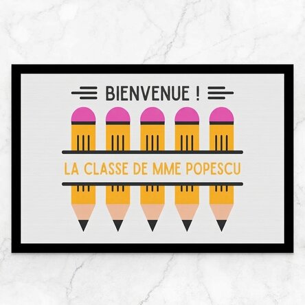 Paillasson personnalisé avec message - Crayons