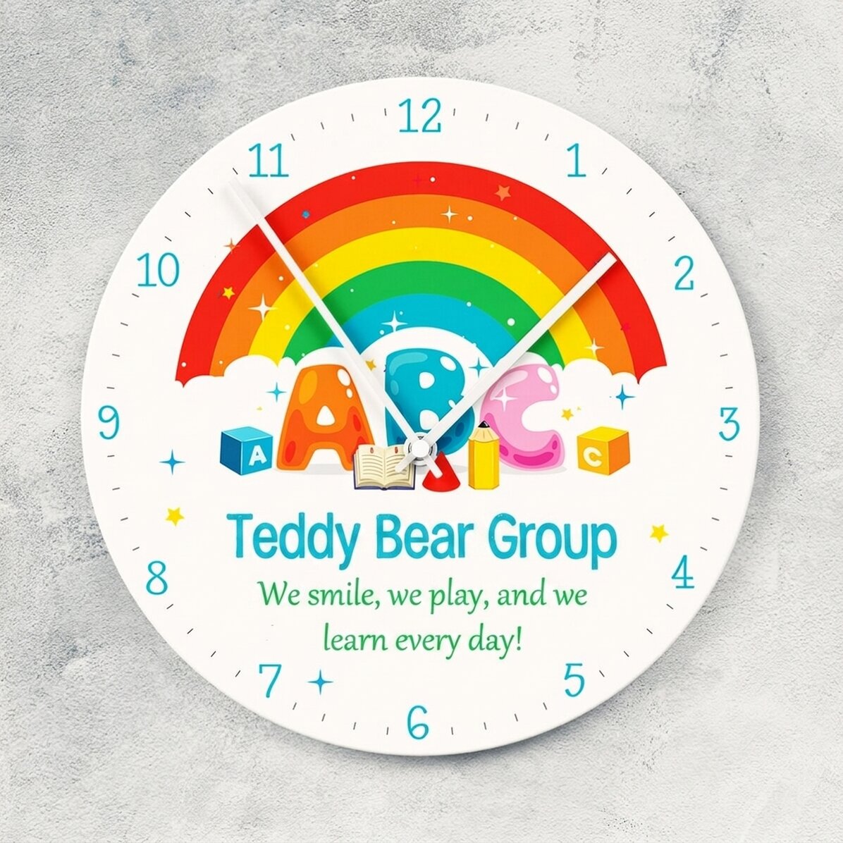 Gepersonaliseerd horloge met tekst - Kleuterschool