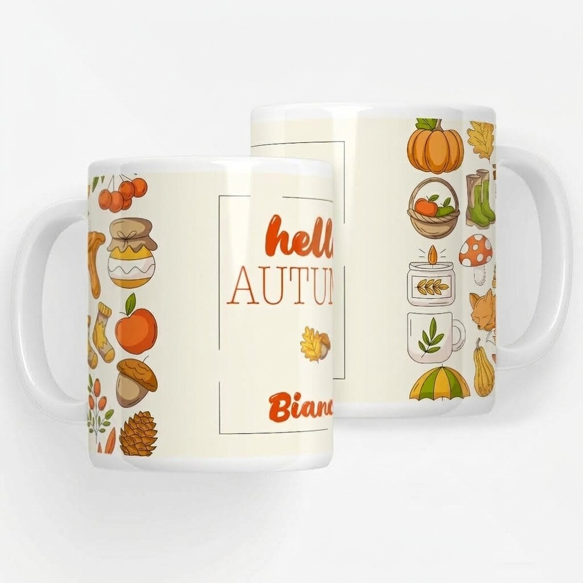 Gepersonaliseerde mok met tekst - Hello Autumn