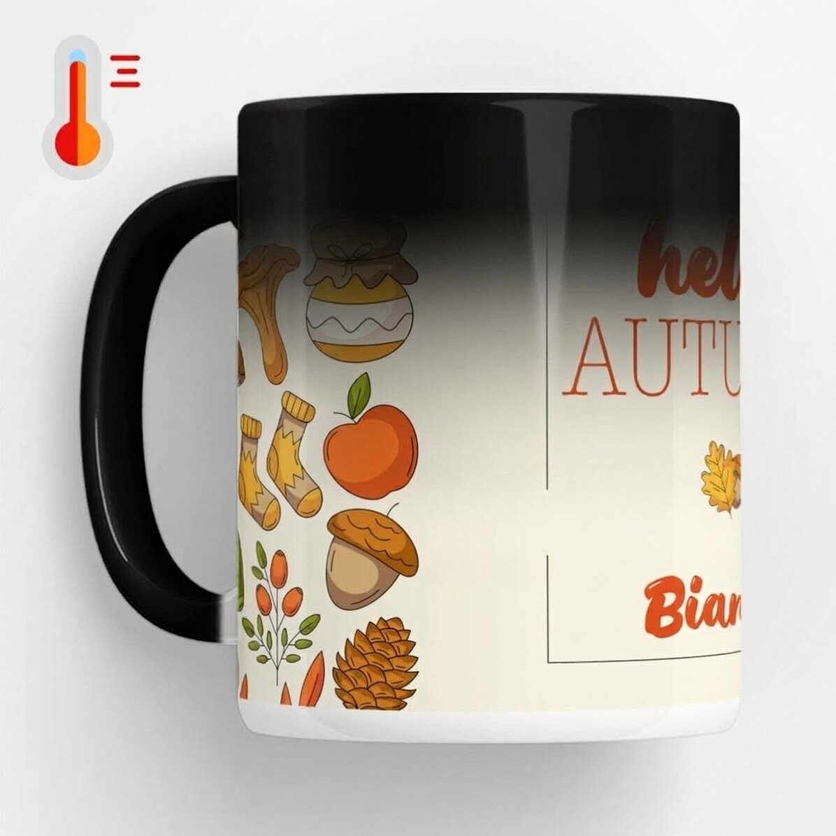 Gepersonaliseerde magische mok met tekst - Hello Autumn