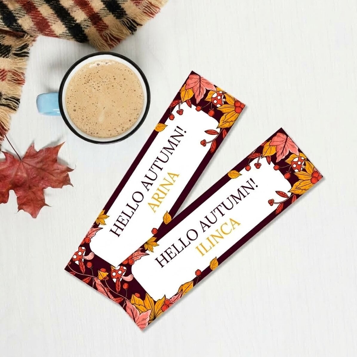 Marque-page personnalisé avec message - Hello Autumn !