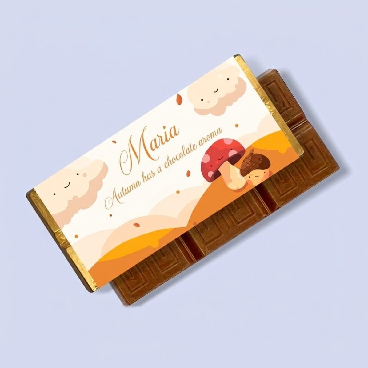 Mini-tablette de chocolat personnalisée avec un message - Automne