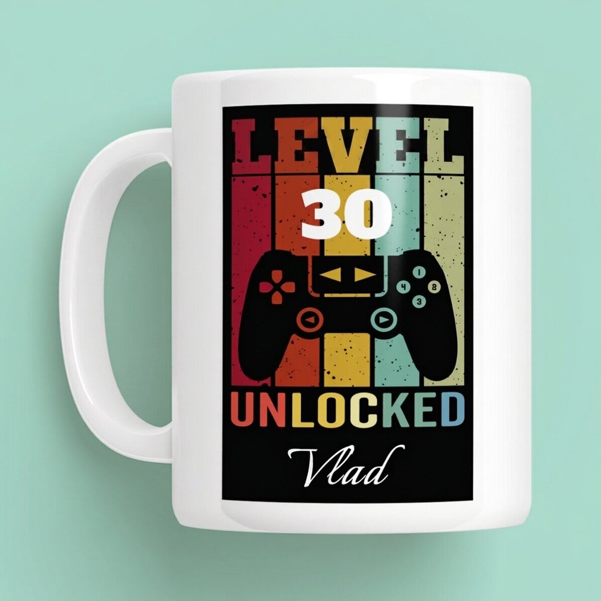 Gepersonaliseerde mok met tekst - Level Unlocked