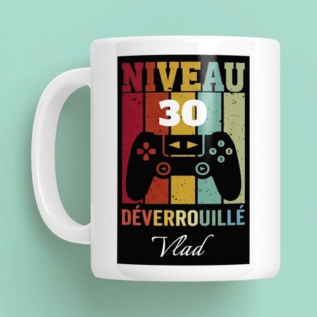 Tasse personnalisée avec inscription - Level Unlocked