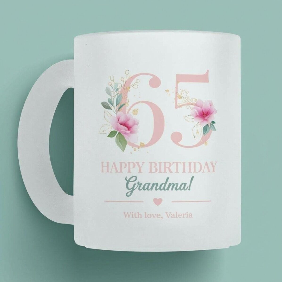 Tasse personnalisée avec message - Fleurs