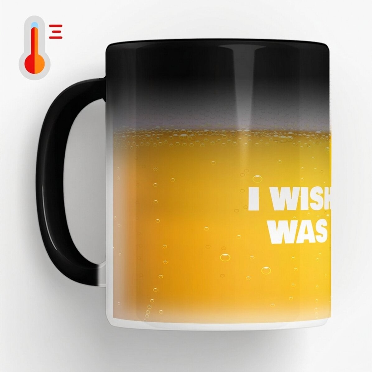 Gepersonaliseerde magische mok met tekst - I wish this was beer