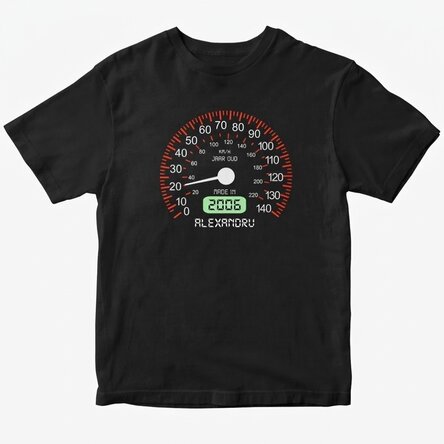 Katoenen T-shirt met gepersonaliseerde tekst - Snelheidsmeter