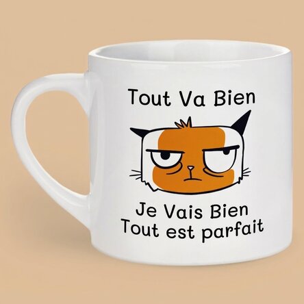 Tasse à espresso personnalisée avec inscription - « I’m Fine »